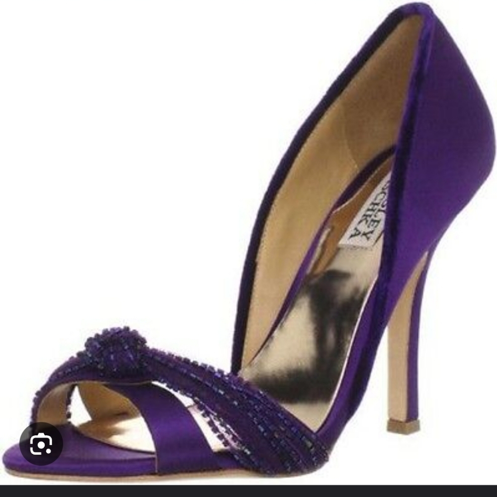 Badgley Mischka Purple Open Toe Pumps
